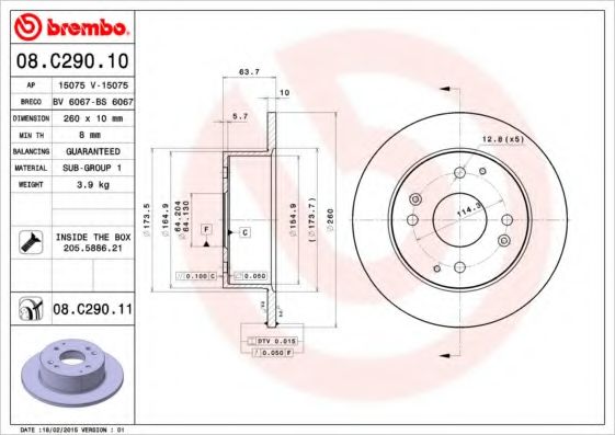 Тормозной диск BRECO BS 6067