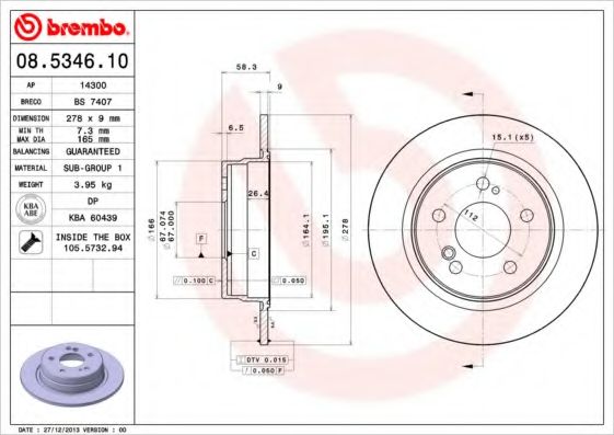 Тормозной диск BRECO BS 7407