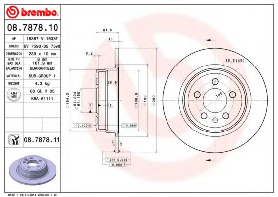 Тормозной диск BRECO BS 7590