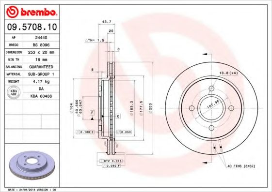 Тормозной диск BRECO BS 8096