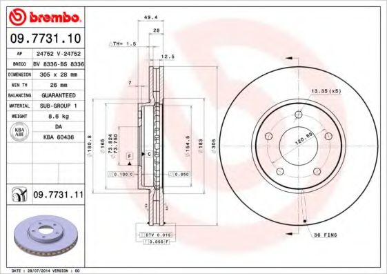 Тормозной диск BRECO BS 8336