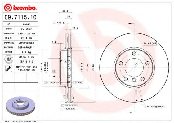 Тормозной диск BRECO BS 8567