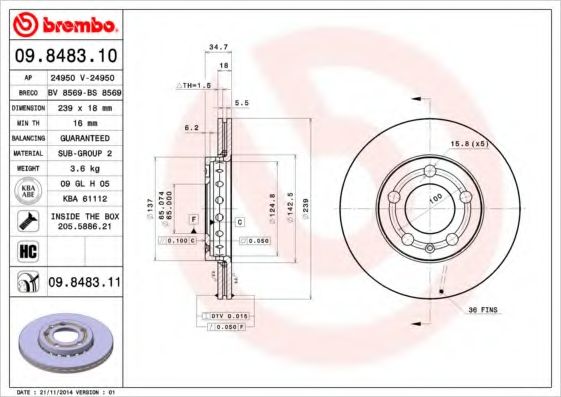 Тормозной диск BRECO BS 8569