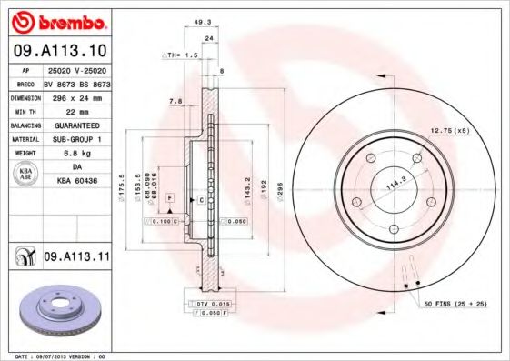 Тормозной диск BRECO BS 8673