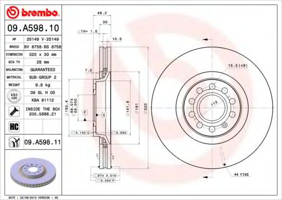 Тормозной диск BRECO BS 8758