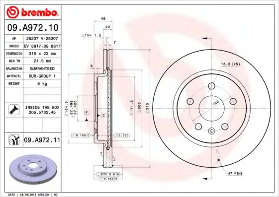 Тормозной диск BRECO BS 8817