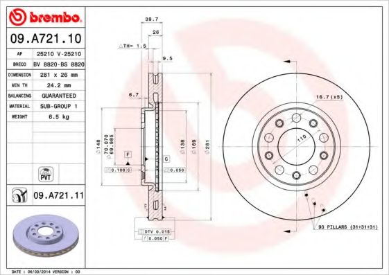 Тормозной диск BRECO BS 8820