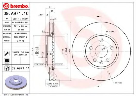 Тормозной диск BRECO BS 8821