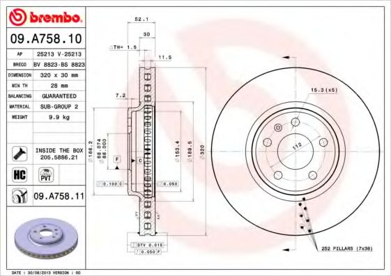 Тормозной диск BRECO BS 8823