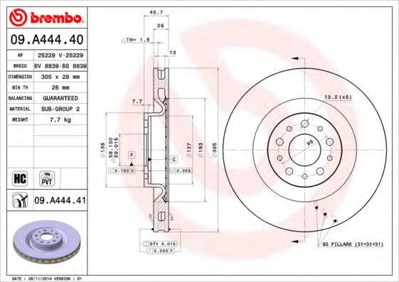 Тормозной диск BRECO BS 8839