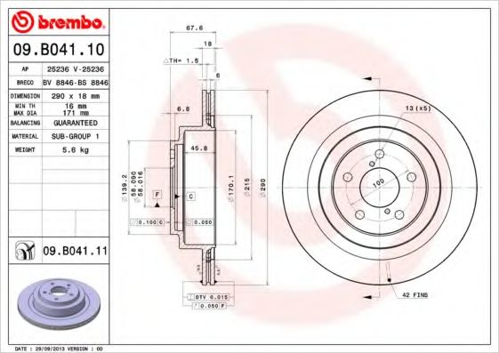 Тормозной диск BRECO BS 8846