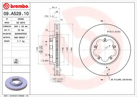 Тормозной диск BRECO BS 8876