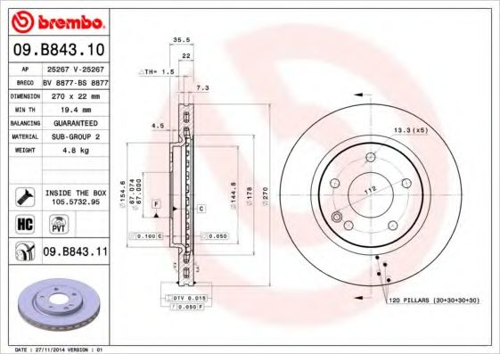 Тормозной диск BRECO BS 8877