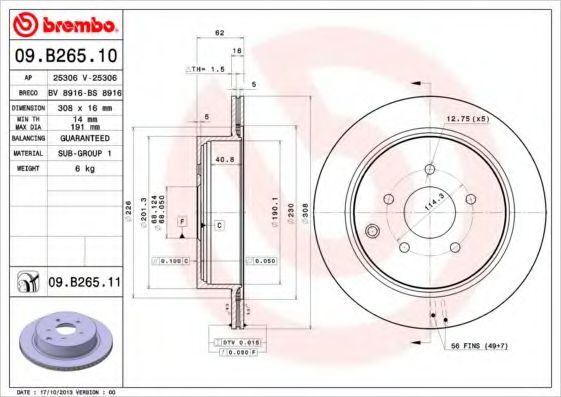 Тормозной диск BRECO BS 8916