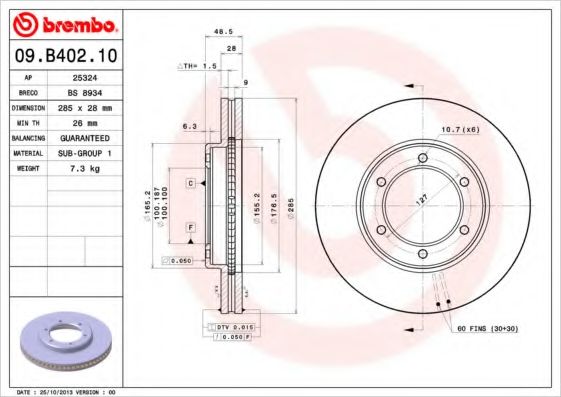 Тормозной диск BRECO BS 8934