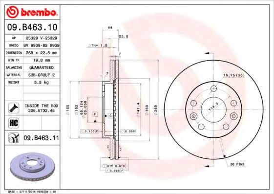 Тормозной диск BRECO BS 8939