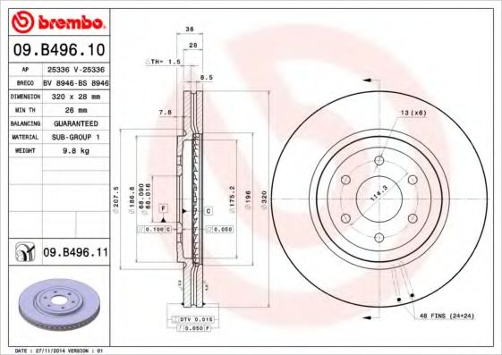 Тормозной диск BRECO BS 8946