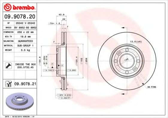 Тормозной диск BRECO BS 8952