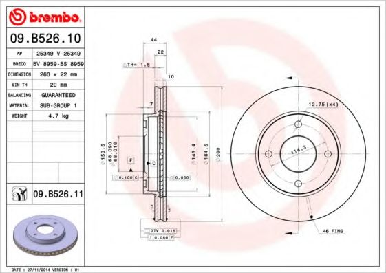 Тормозной диск BRECO BS 8959