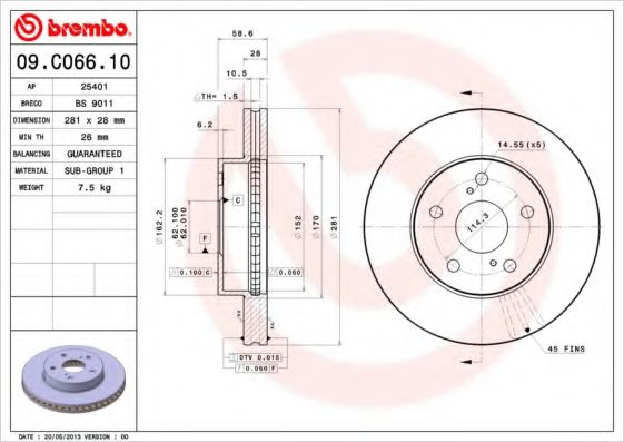 Тормозной диск BRECO BS 9011