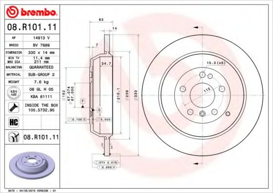 Тормозной диск BRECO BV 7689