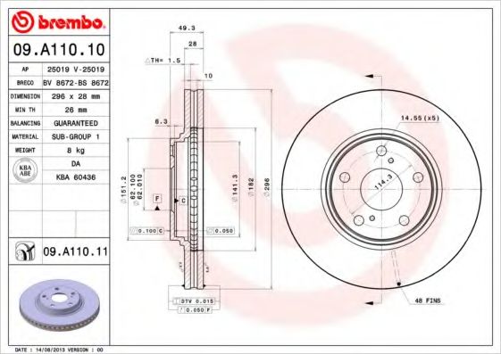 Тормозной диск BRECO BV 8672