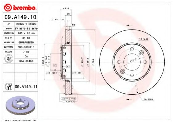 Тормозной диск BRECO BV 8679