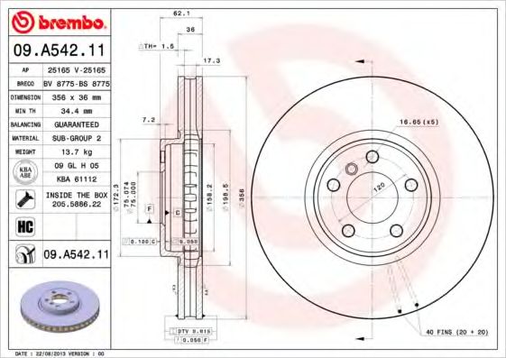 Тормозной диск BRECO BV 8775