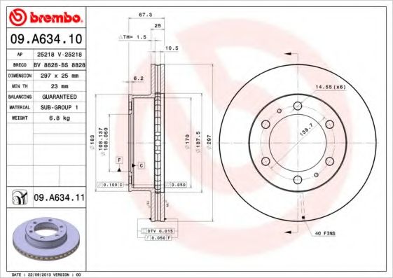 Тормозной диск BRECO BV 8828