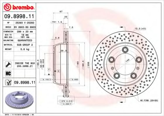 Тормозной диск BRECO BV 8903