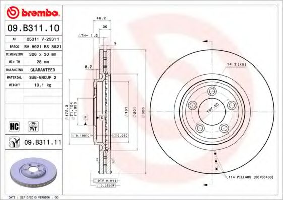 Тормозной диск BRECO BV 8921