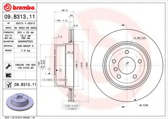 Тормозной диск BRECO BV 8923