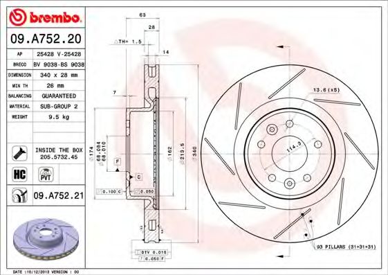 Тормозной диск BRECO BV 9038