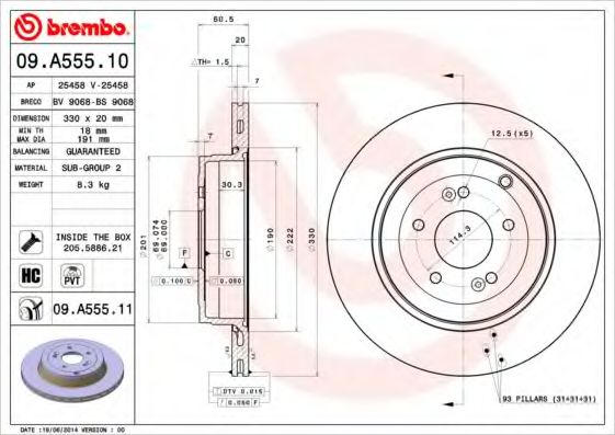 Тормозной диск BRECO BV 9068