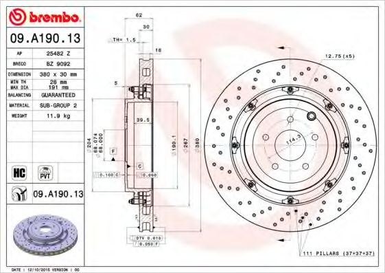 Тормозной диск BRECO BZ 9092