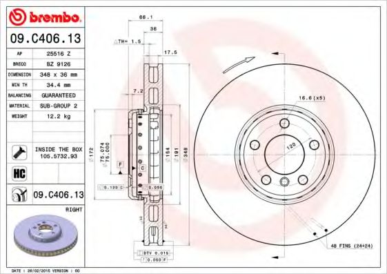 Тормозной диск BRECO BZ 9126