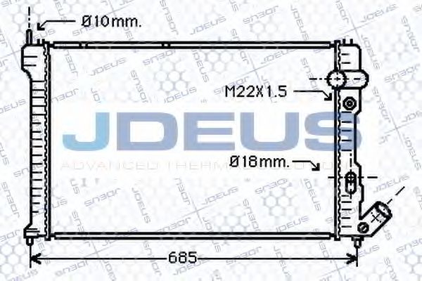 Радиатор, охлаждение двигателя JDEUS 007E23