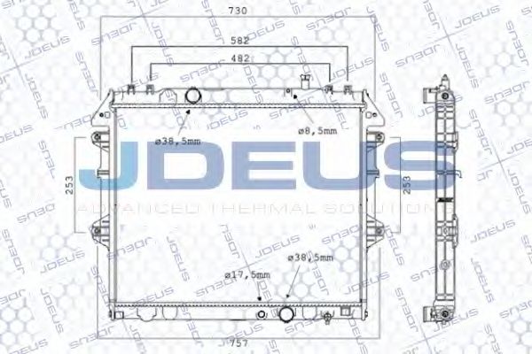 Радиатор, охлаждение двигателя JDEUS 028M69