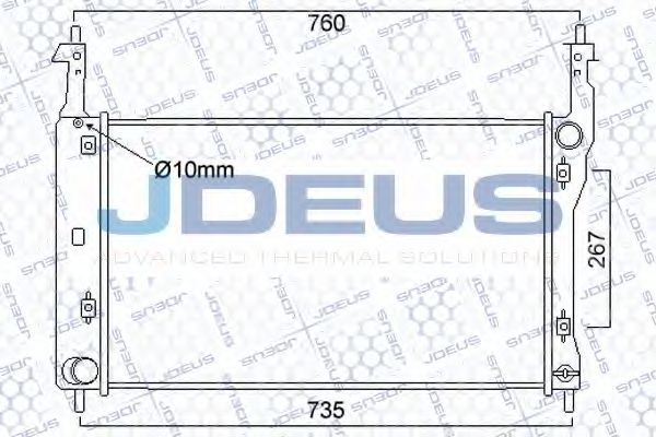 Радиатор, охлаждение двигателя JDEUS 020M69
