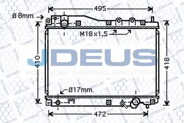 Радиатор, охлаждение двигателя JDEUS 013M26