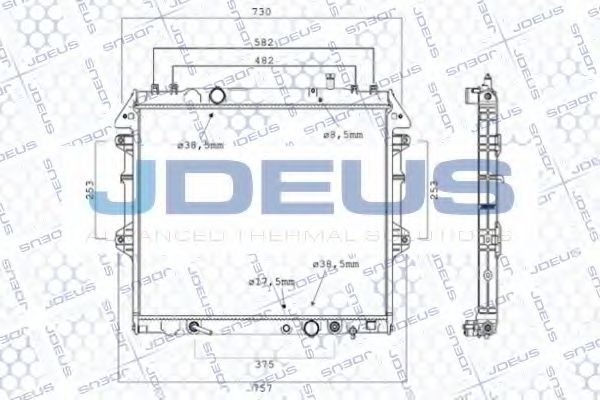 Радиатор, охлаждение двигателя JDEUS 028M85