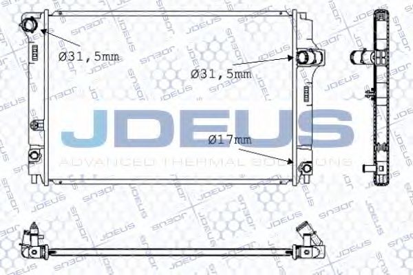 Радиатор, охлаждение двигателя JDEUS 028M93