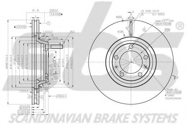 Тормозной диск EURODEAL AUTOPARTS 479