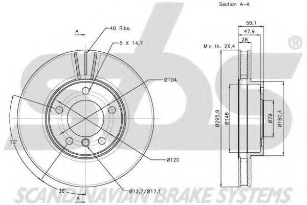Тормозной диск LUCAS ELECTRICAL DF4348