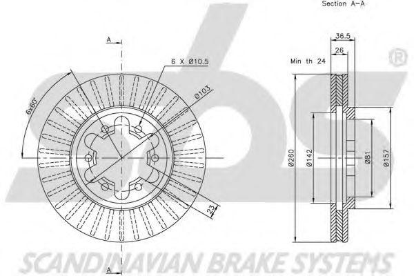 Тормозной диск EURODEAL AUTOPARTS 635