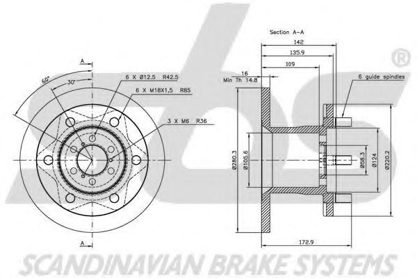 Тормозной диск EURODEAL AUTOPARTS 661
