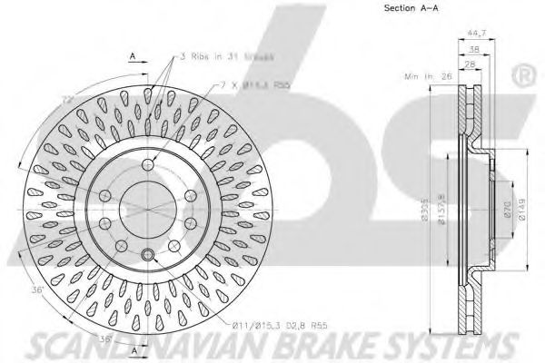 Тормозной диск LUCAS ELECTRICAL DF4475