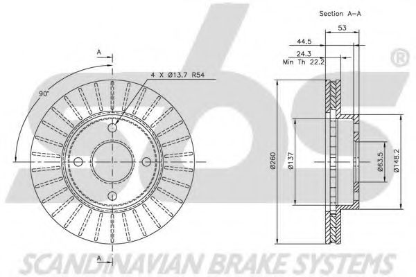 Тормозной диск LUCAS ELECTRICAL DF1656