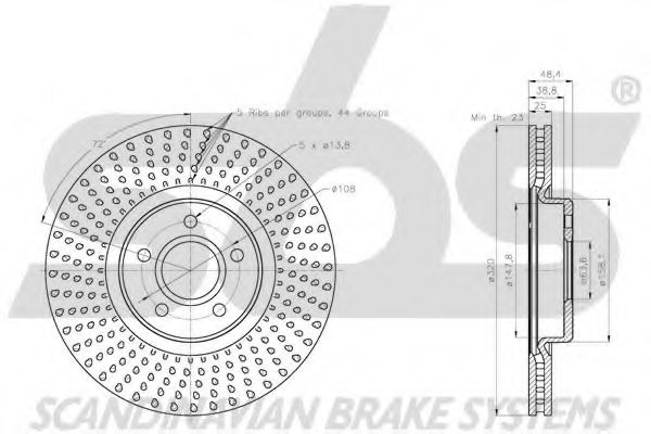 Тормозной диск sbs 1815202592