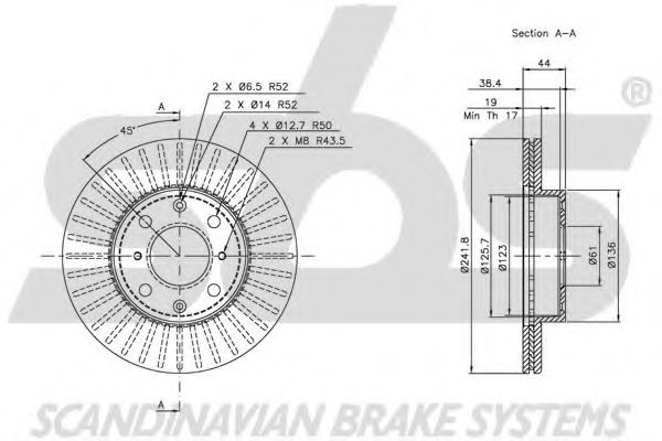 Тормозной диск EURODEAL AUTOPARTS 583